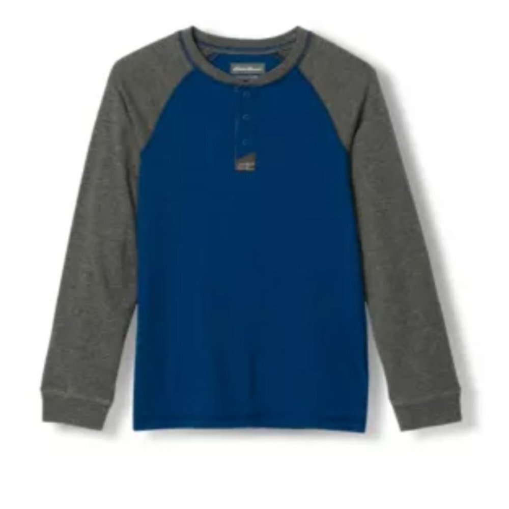 NWT EDDIE Bauer Boys Basin Henley Shirt Size XS Color Air Force Blue
